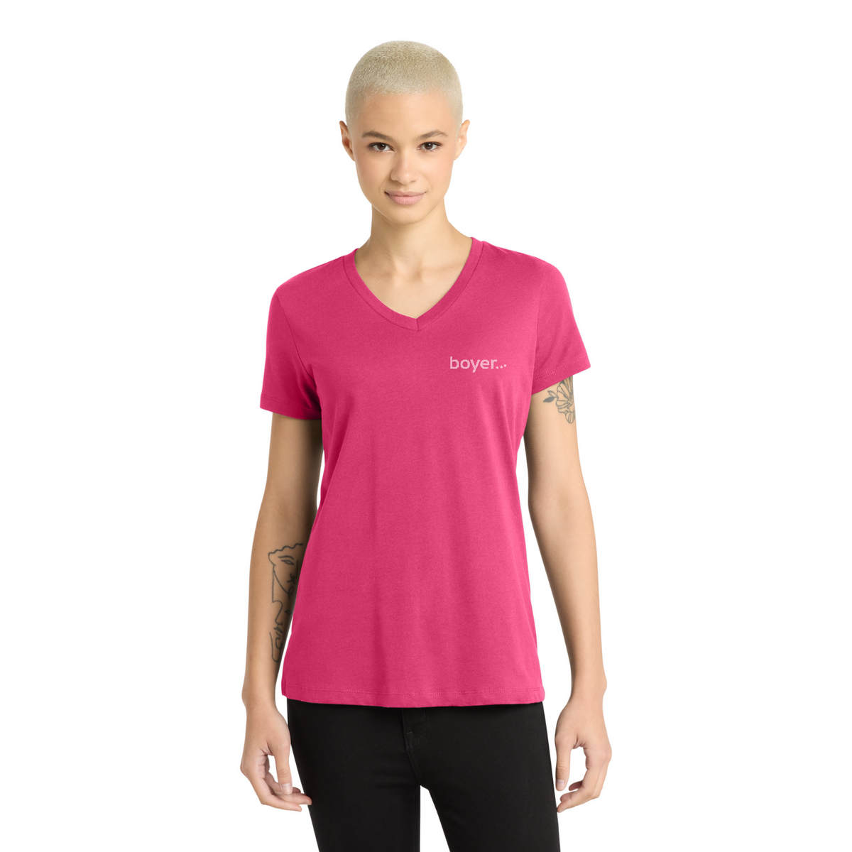 District - Women's Perfect Weight V-Neck Tee — model