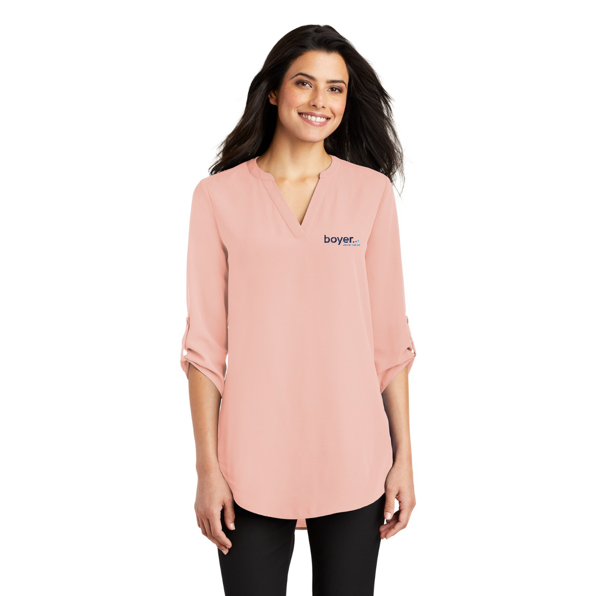 Port Authority Women's 3/4-Sleeve Tunic Blouse — model