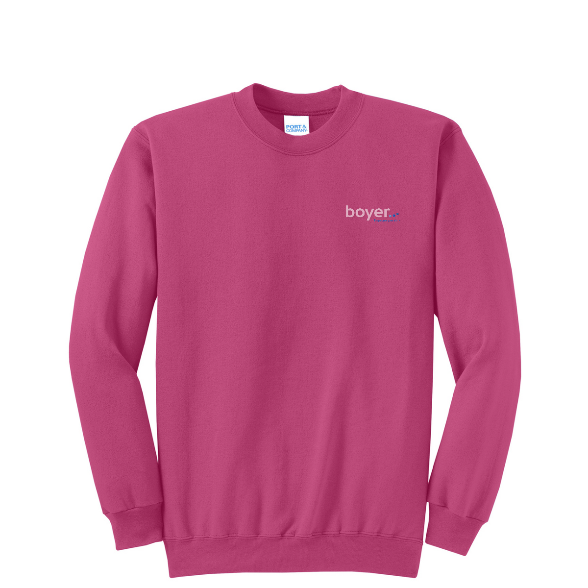 Port & Co Core Fleece Crewneck Sweatshirt — Sangria