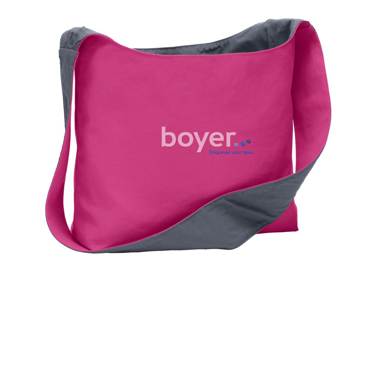 Port Authority Cotton Canvas Sling Bag — Tropical Pink/ Charcoal