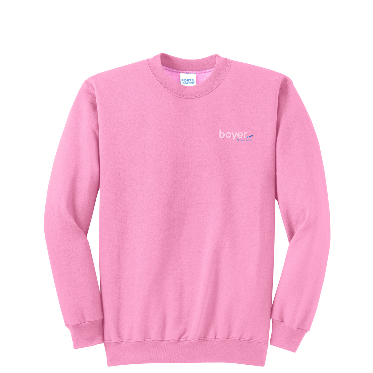 Port & Co Core Fleece Crewneck Sweatshirt — Candy Pink