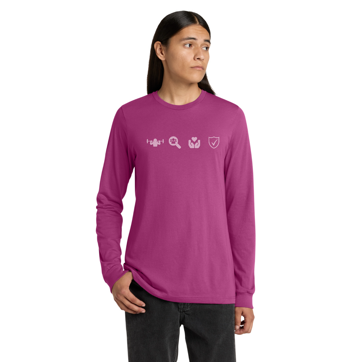 BELLA+CANVAS  Unisex Jersey Long Sleeve Tee — model
