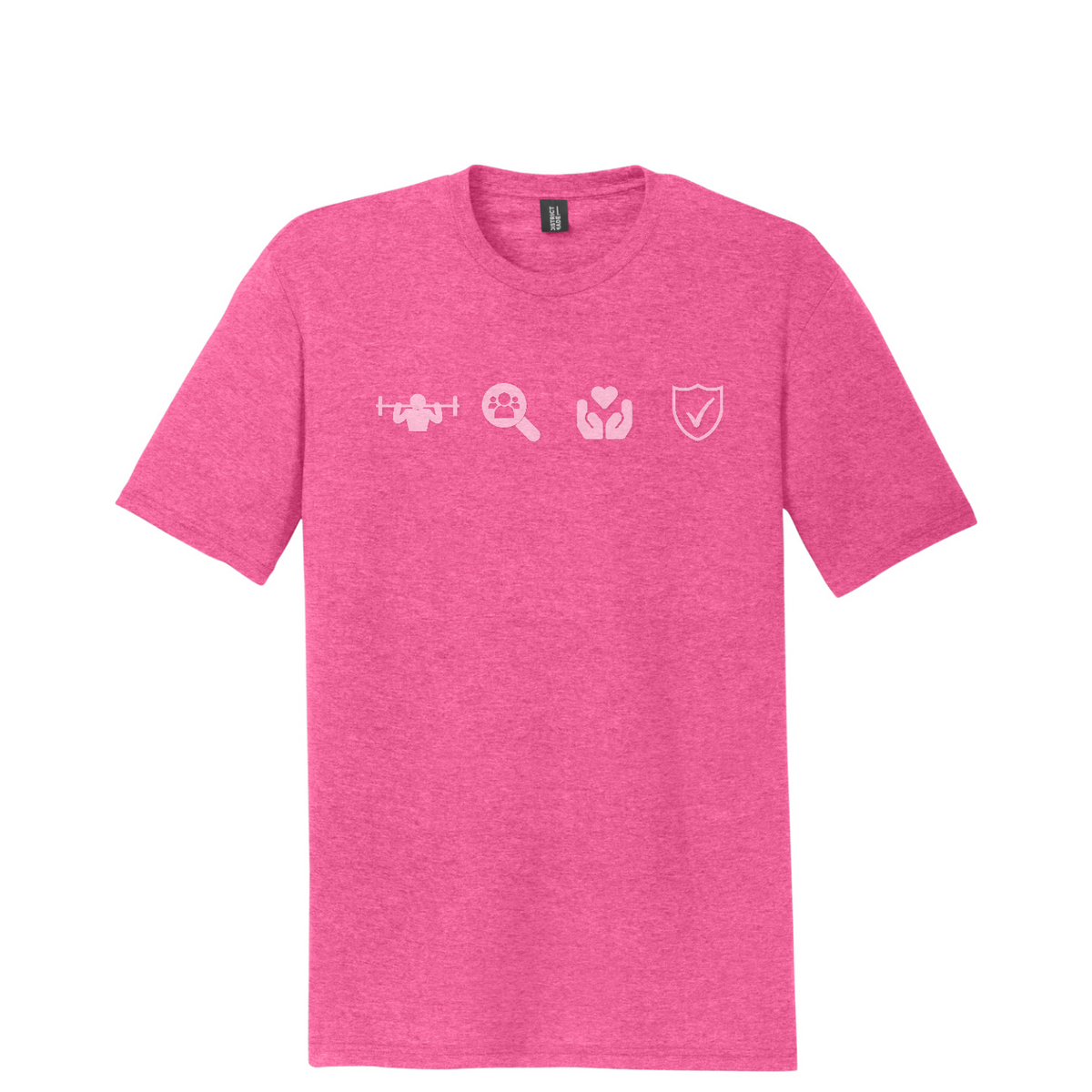 District   Perfect Tri   DTG Tee — Fuchsia Frost