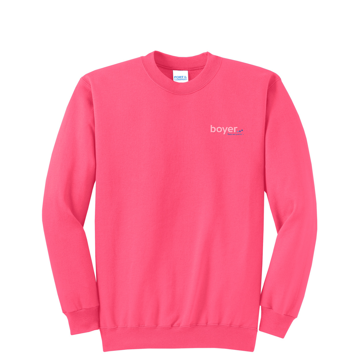 Port & Co Core Fleece Crewneck Sweatshirt — Neon Pink