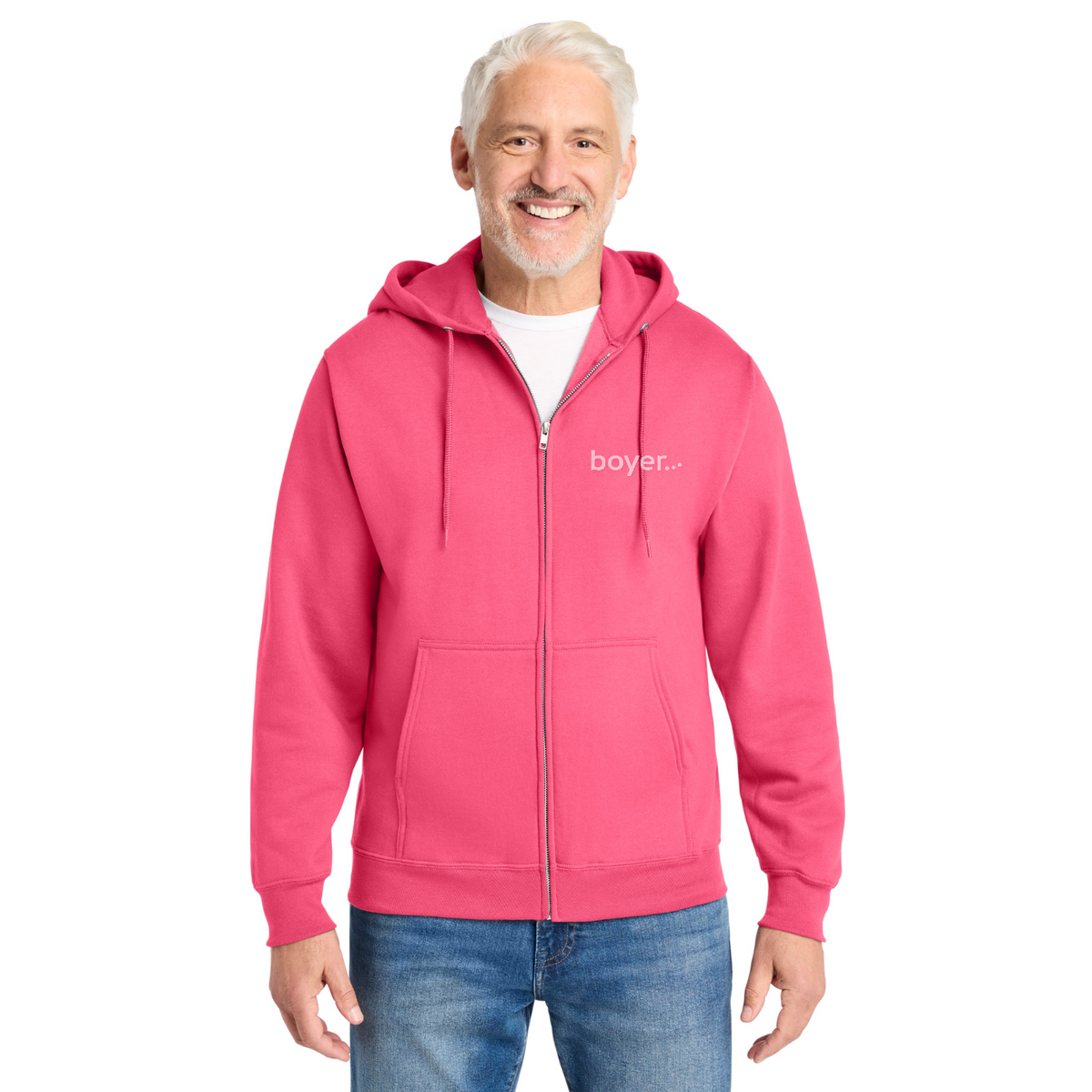 Port & Co Core Fleece Full-Zip Hooded Sweatshirt — model