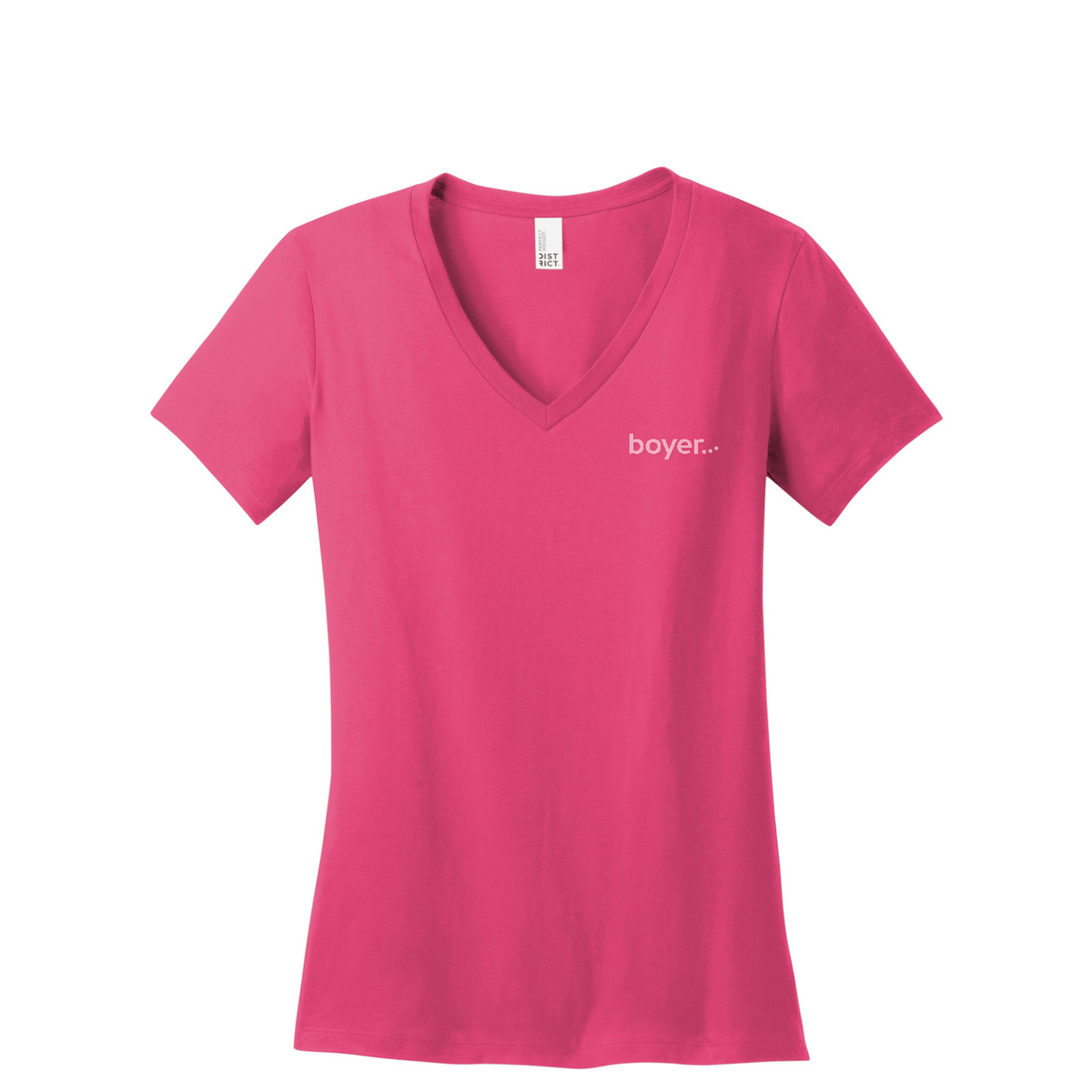 District - Women's Perfect Weight V-Neck Tee — Dark Fuchsia